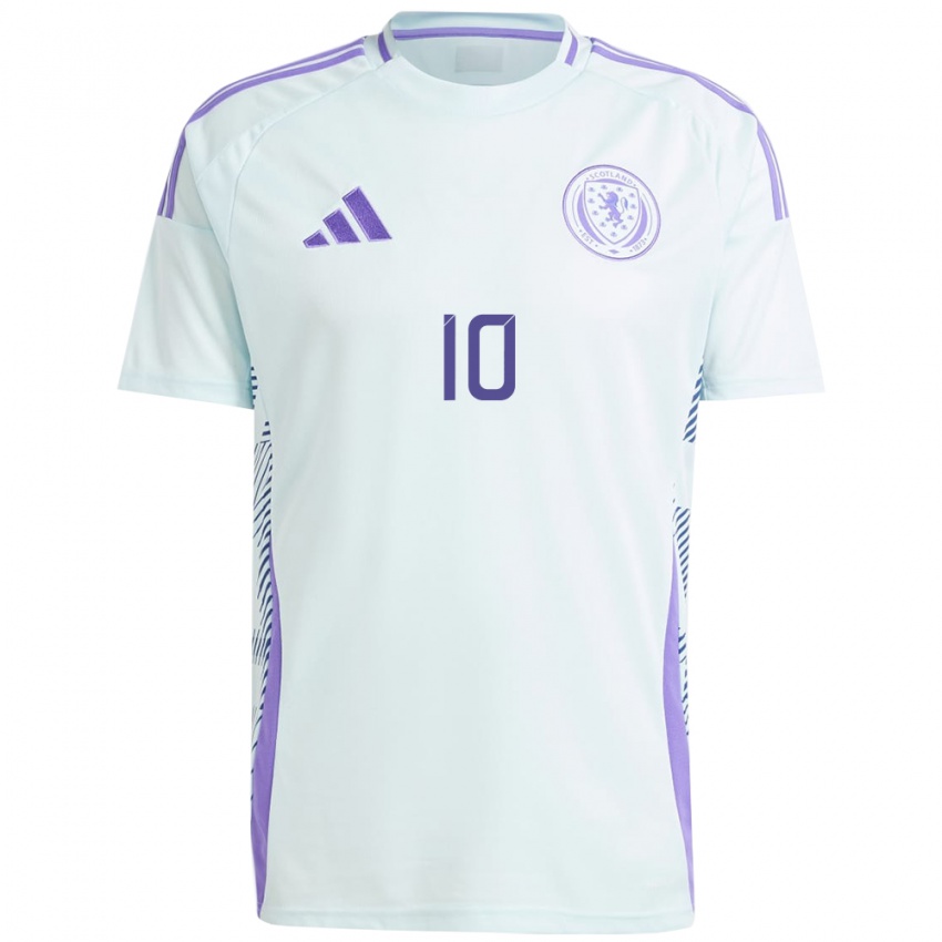 Uomo Maglia Scotland Ché Adams #10 Blu Menta Chiaro Kit Gara Away 24-26 Maglietta