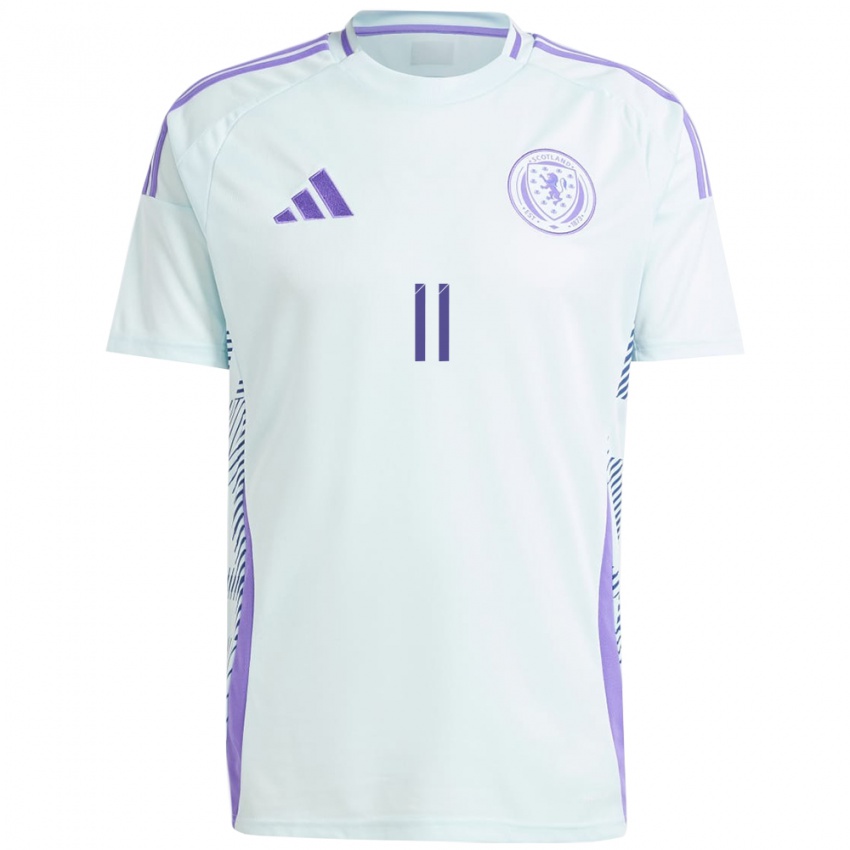 Uomo Maglia Scotland Ryan Oné #11 Blu Menta Chiaro Kit Gara Away 24-26 Maglietta