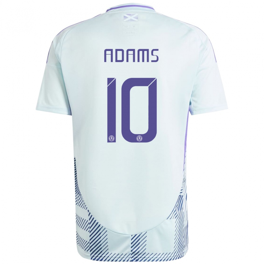 Uomo Maglia Scotland Ché Adams #10 Blu Menta Chiaro Kit Gara Away 24-26 Maglietta