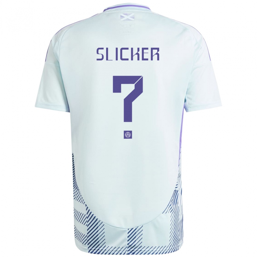 Uomo Maglia Scotland Cieran Slicker #0 Blu Menta Chiaro Kit Gara Away 24-26 Maglietta