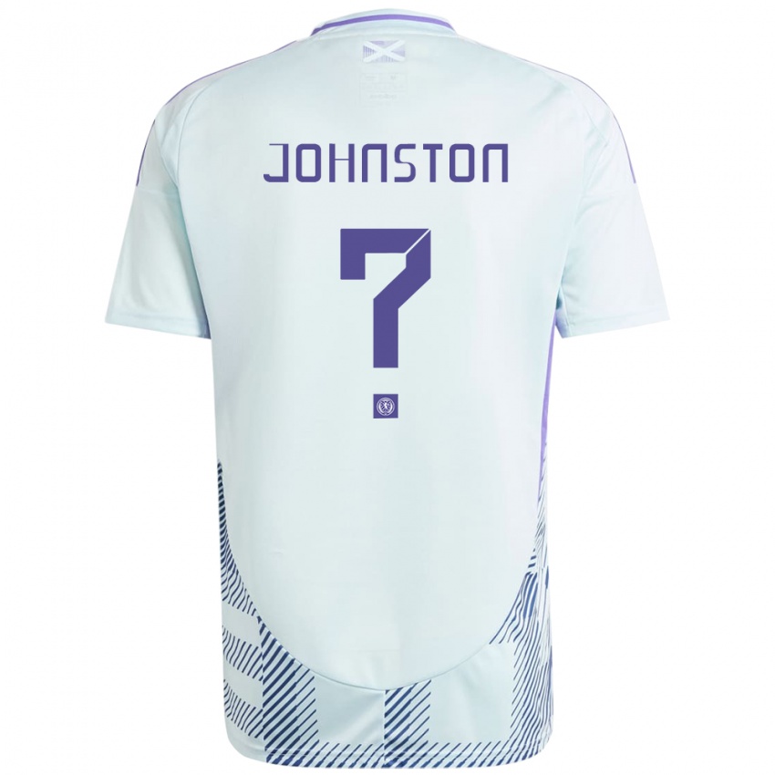 Uomo Maglia Scotland Max Johnston #0 Blu Menta Chiaro Kit Gara Away 24-26 Maglietta