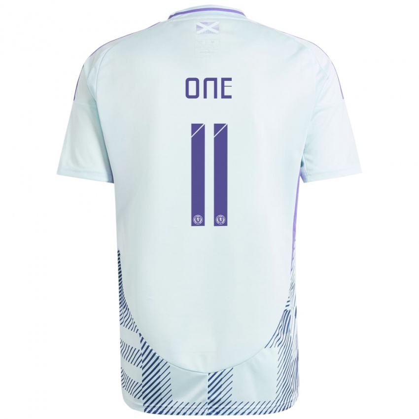 Uomo Maglia Scotland Ryan Oné #11 Blu Menta Chiaro Kit Gara Away 24-26 Maglietta