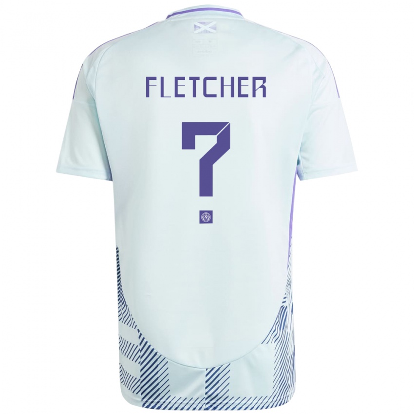 Uomo Maglia Scotland Tyler Fletcher #0 Blu Menta Chiaro Kit Gara Away 24-26 Maglietta