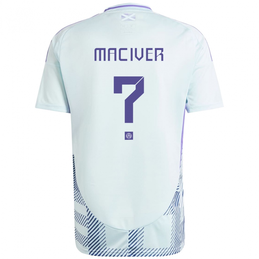 Uomo Maglia Scotland Sandy Maciver #0 Blu Menta Chiaro Kit Gara Away 24-26 Maglietta