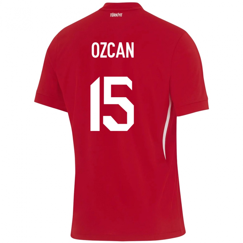 Uomo Maglia Turchia Salih Özcan #15 Rosso Kit Gara Away 24-26 Maglietta