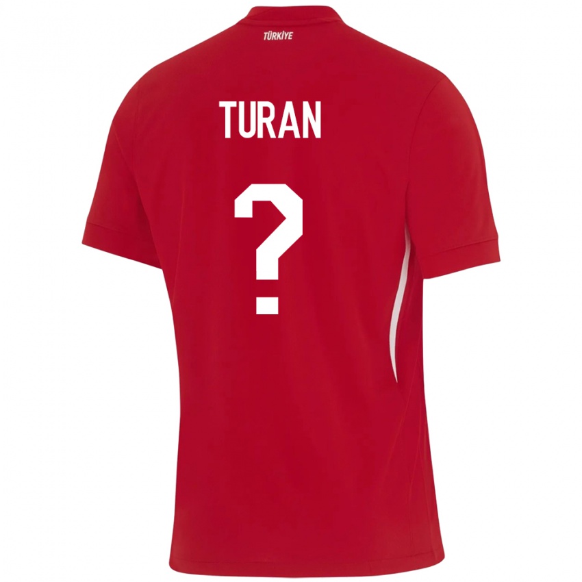 Uomo Maglia Turchia Hasan Turan #0 Rosso Kit Gara Away 24-26 Maglietta