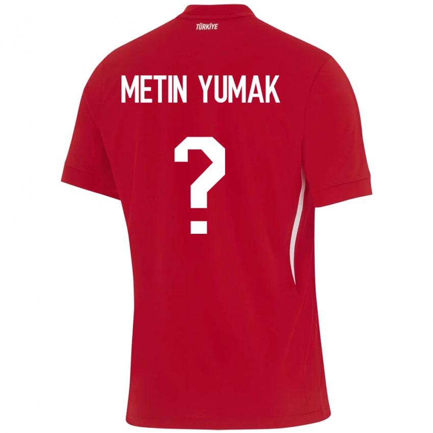 Uomo Maglia Turchia Yiğit Metin Yumak #0 Rosso Kit Gara Away 24-26 Maglietta