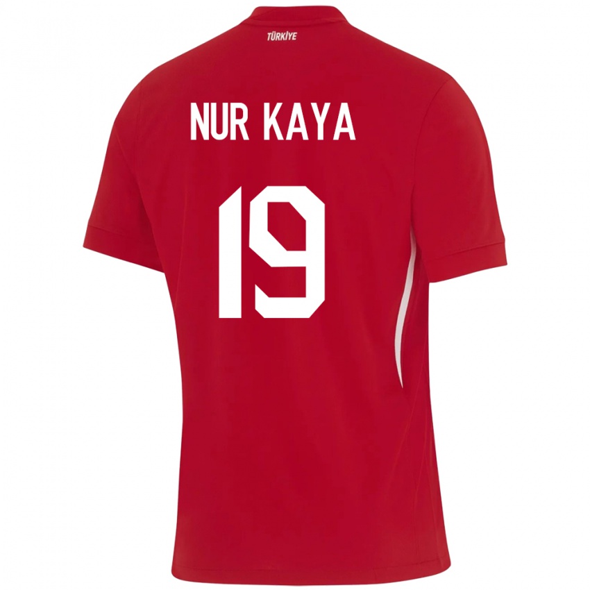 Uomo Maglia Turchia Cansu Nur Kaya #19 Rosso Kit Gara Away 24-26 Maglietta