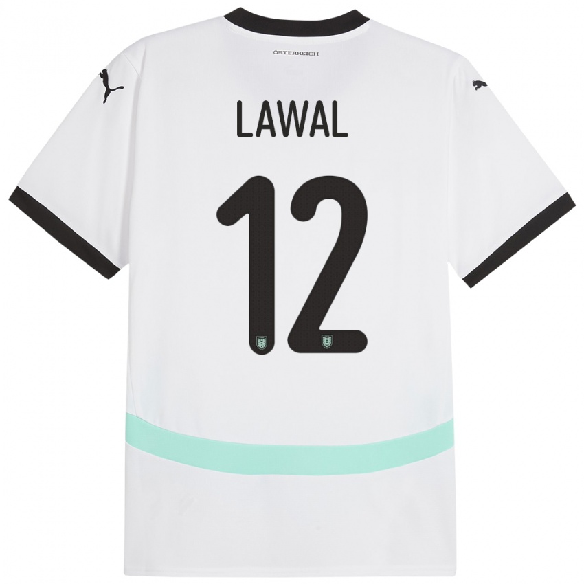 Uomo Maglia Austria Tobias Lawal #12 Bianco Kit Gara Away 24-26 Maglietta