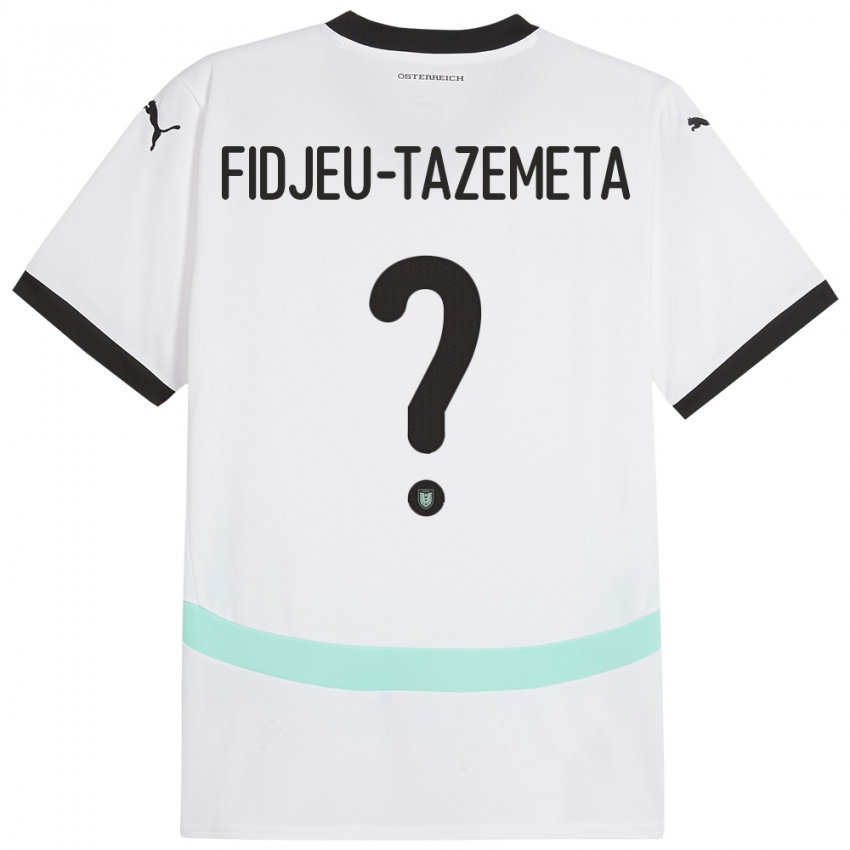 Uomo Maglia Austria Thierry Fidjeu-Tazemeta #0 Bianco Kit Gara Away 24-26 Maglietta