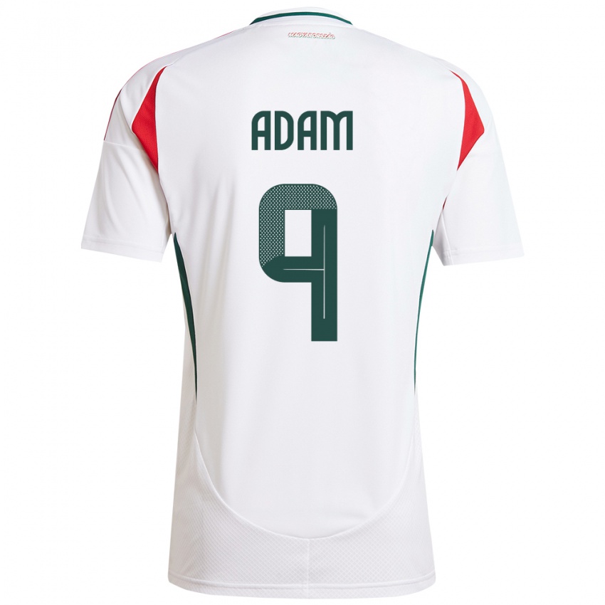 Uomo Maglia Ungheria Martin Ádám #9 Bianco Kit Gara Away 24-26 Maglietta