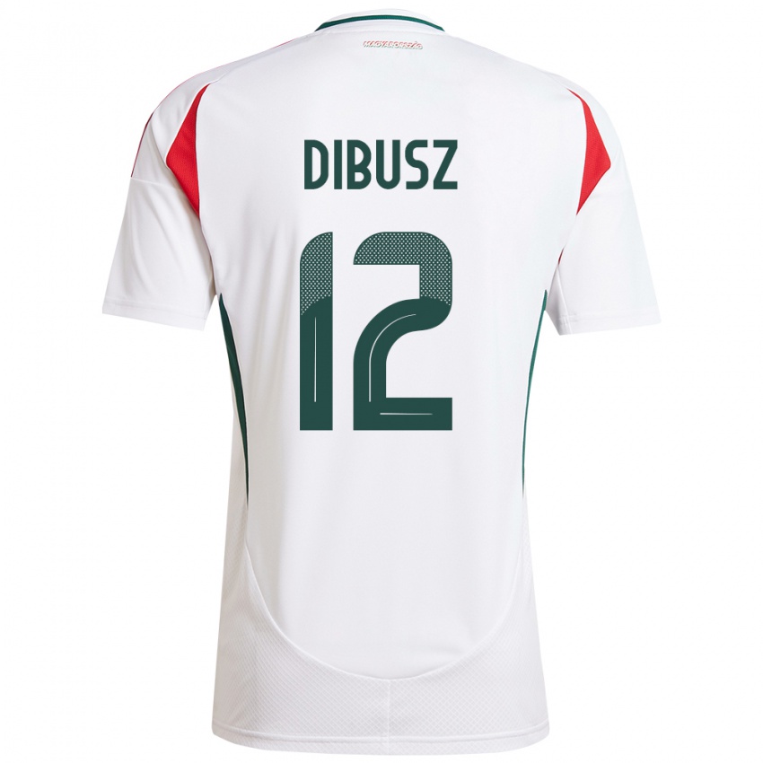 Uomo Maglia Ungheria Dénes Dibusz #12 Bianco Kit Gara Away 24-26 Maglietta