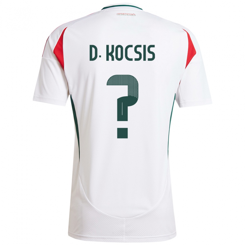 Uomo Maglia Ungheria Dominik Kocsis #0 Bianco Kit Gara Away 24-26 Maglietta