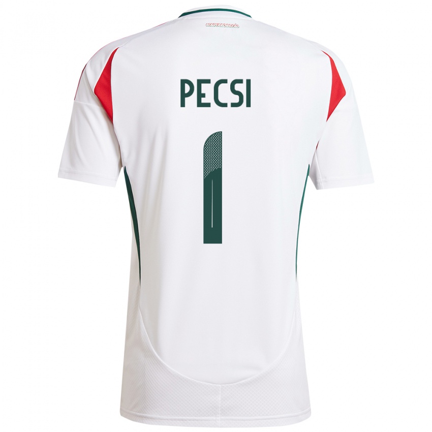 Uomo Maglia Ungheria Ármin Pécsi #1 Bianco Kit Gara Away 24-26 Maglietta