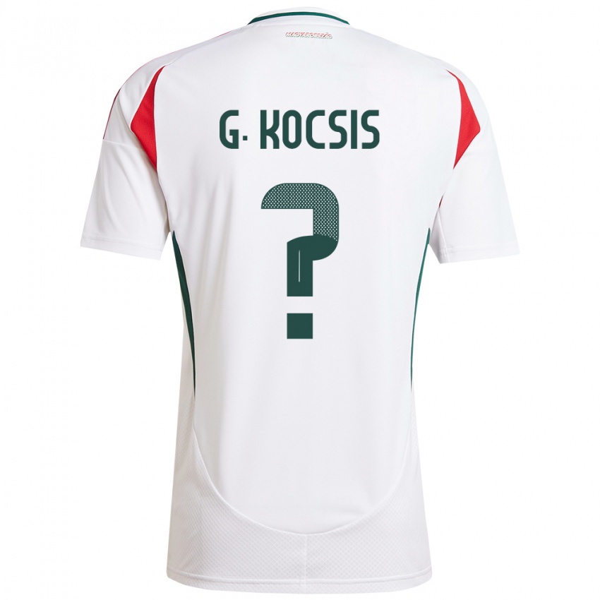 Uomo Maglia Ungheria Gergely Kocsis #0 Bianco Kit Gara Away 24-26 Maglietta