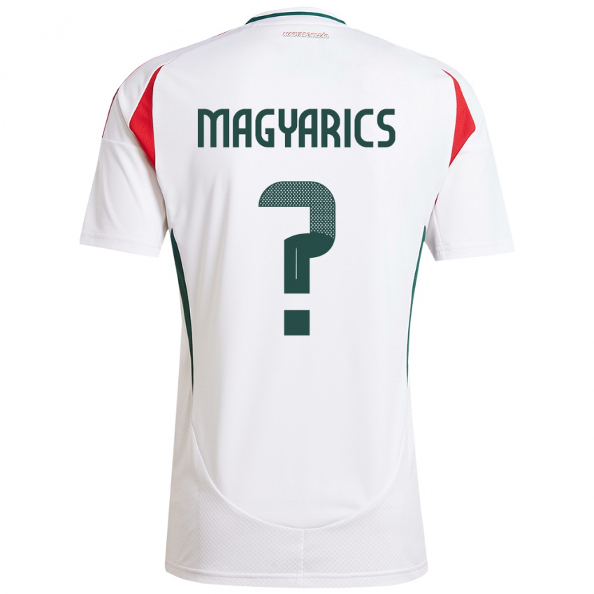 Uomo Maglia Ungheria Erik Magyarics #0 Bianco Kit Gara Away 24-26 Maglietta