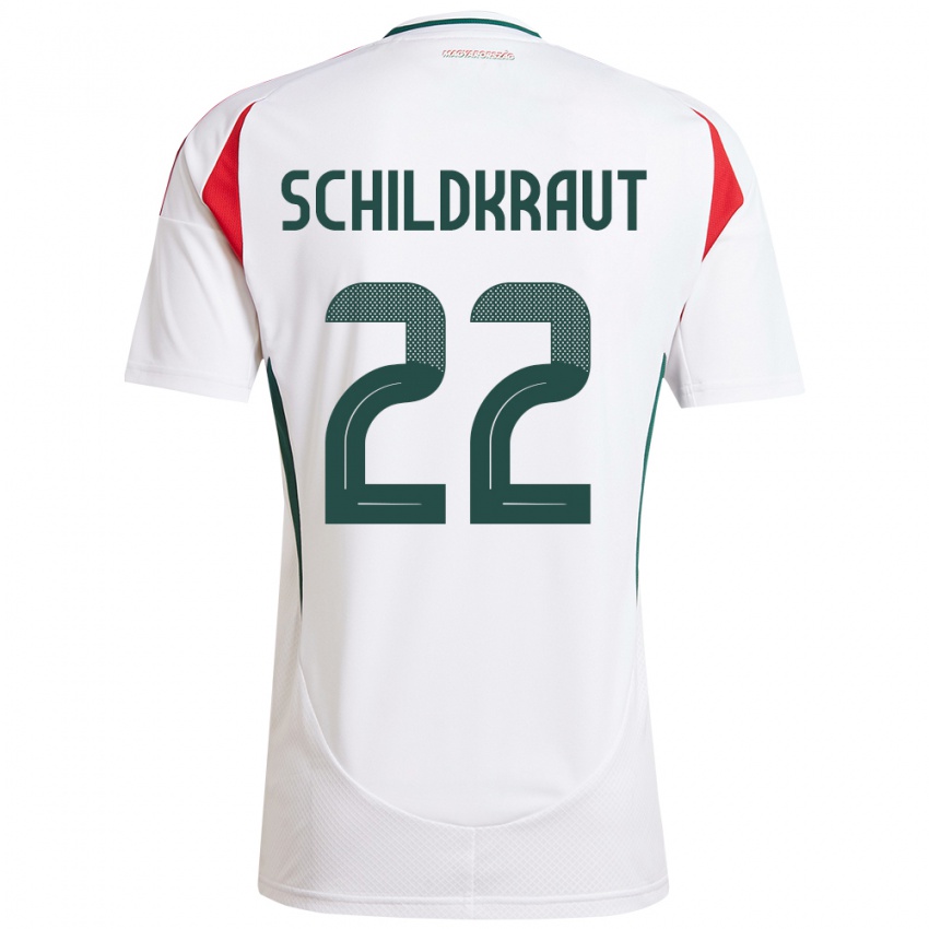 Uomo Maglia Ungheria Fruzsina Schildkraut #22 Bianco Kit Gara Away 24-26 Maglietta