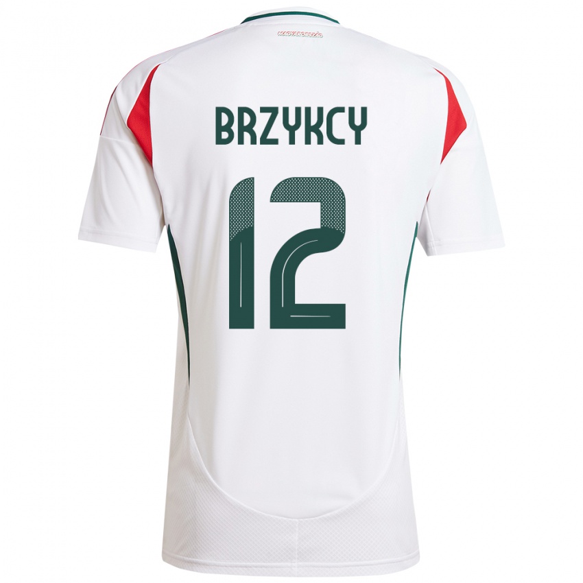 Uomo Maglia Ungheria Lauren Brzykcy #12 Bianco Kit Gara Away 24-26 Maglietta