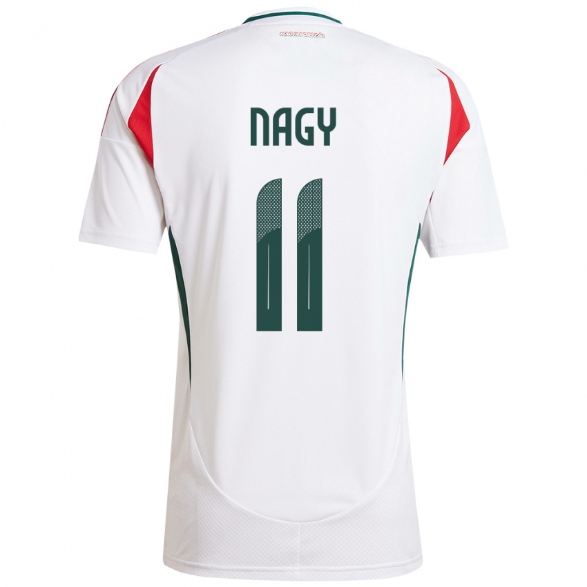 Uomo Maglia Ungheria Virág Nagy #11 Bianco Kit Gara Away 24-26 Maglietta