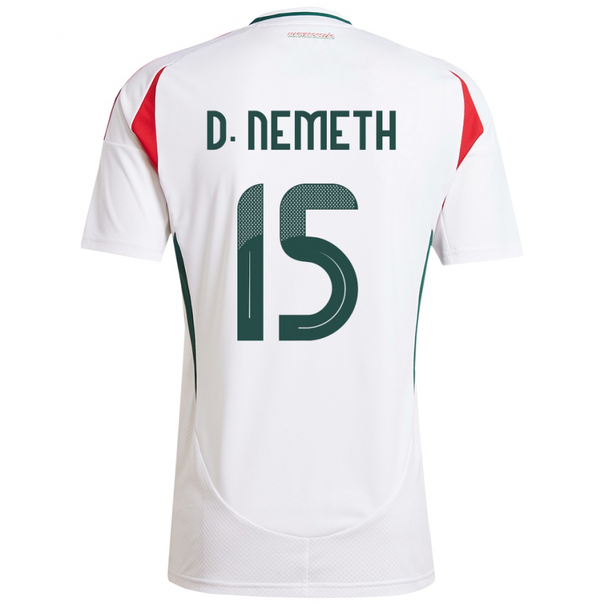 Uomo Maglia Ungheria Diana Németh #15 Bianco Kit Gara Away 24-26 Maglietta