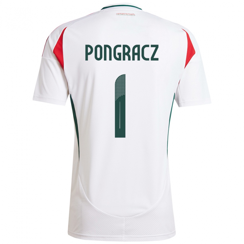 Uomo Maglia Ungheria Agness Pongracz #1 Bianco Kit Gara Away 24-26 Maglietta