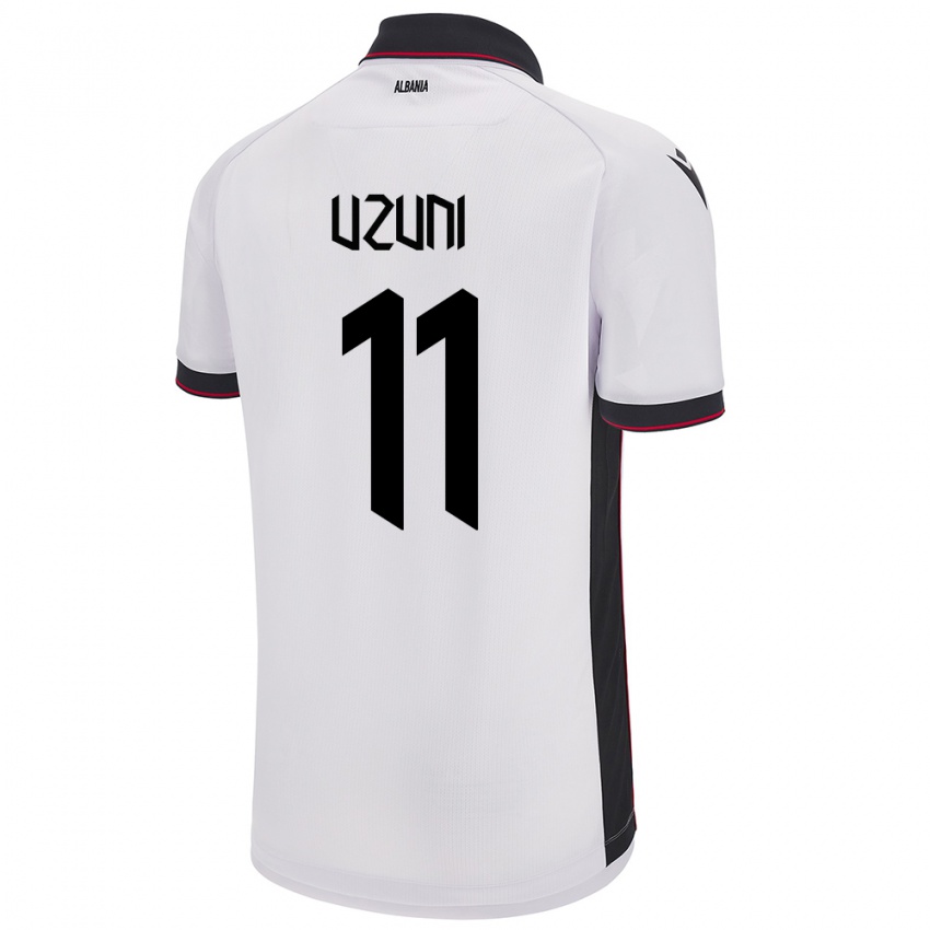 Uomo Maglia Albania Myrto Uzuni #11 Bianco Kit Gara Away 24-26 Maglietta