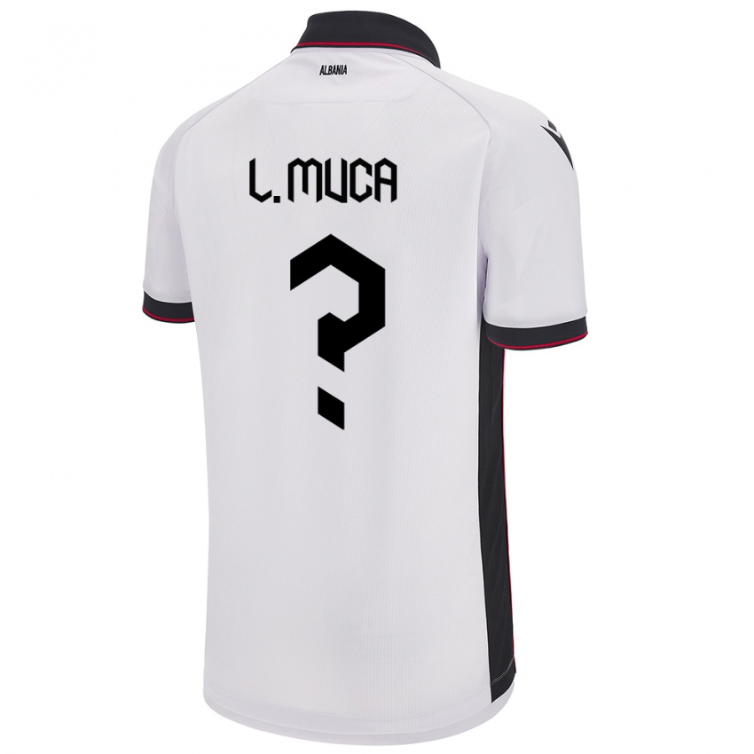 Uomo Maglia Albania Leonard Muca #0 Bianco Kit Gara Away 24-26 Maglietta