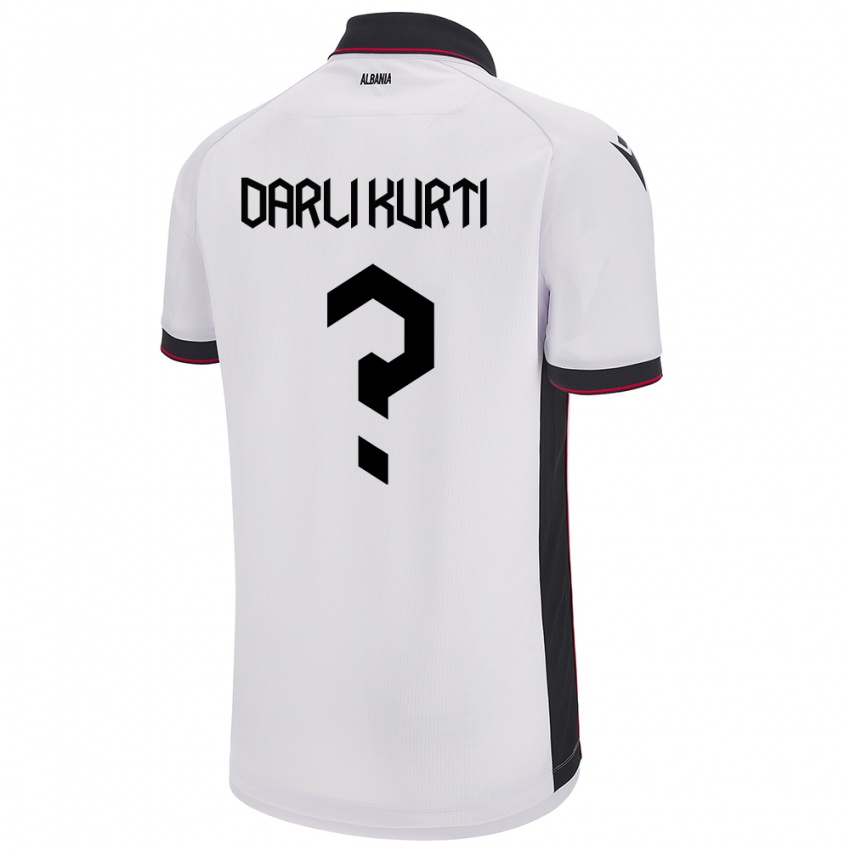 Uomo Maglia Albania Darli Kurti #0 Bianco Kit Gara Away 24-26 Maglietta