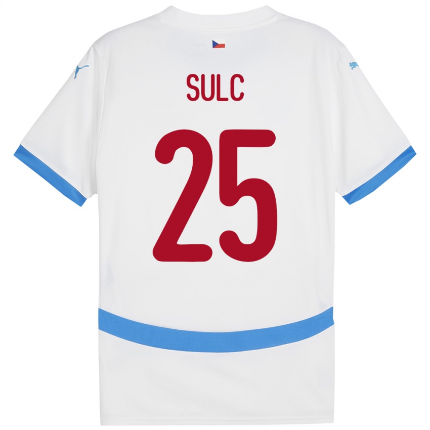 Uomo Maglia Cechia Pavel Sulc #25 Bianco Kit Gara Away 24-26 Maglietta