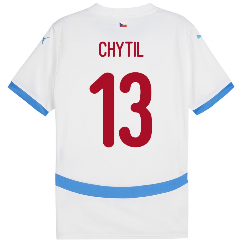 Uomo Maglia Cechia Mojmir Chytil #13 Bianco Kit Gara Away 24-26 Maglietta