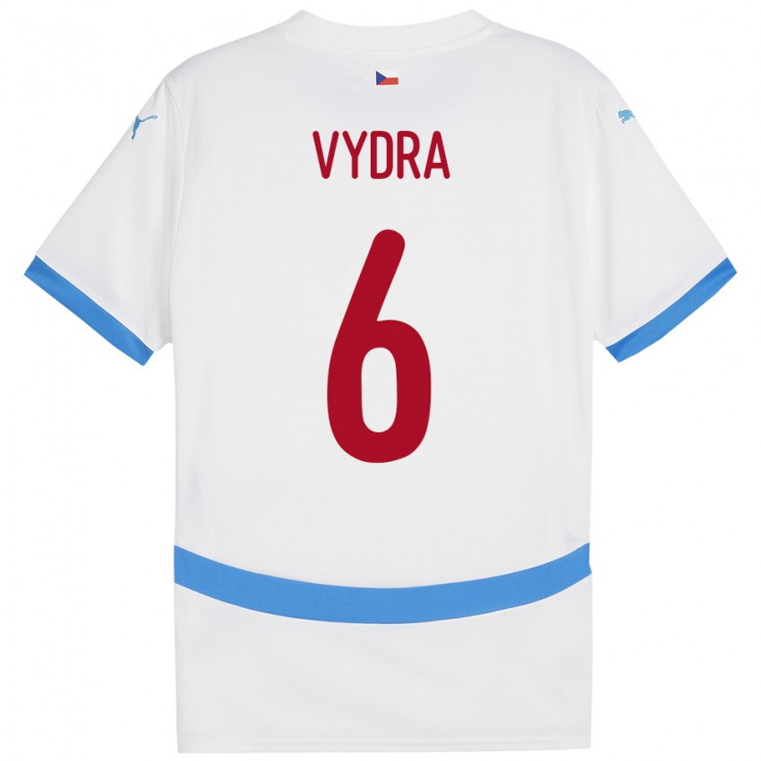 Uomo Maglia Cechia Patrik Vydra #6 Bianco Kit Gara Away 24-26 Maglietta