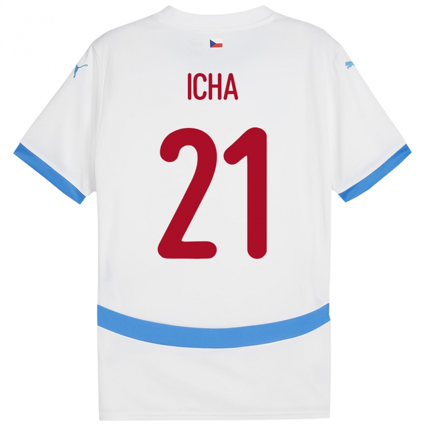 Uomo Maglia Cechia Marek Icha #21 Bianco Kit Gara Away 24-26 Maglietta