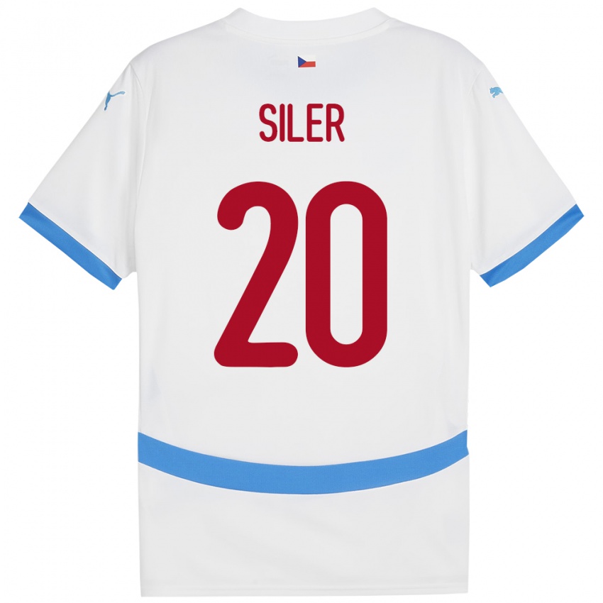 Uomo Maglia Cechia Radek Siler #20 Bianco Kit Gara Away 24-26 Maglietta