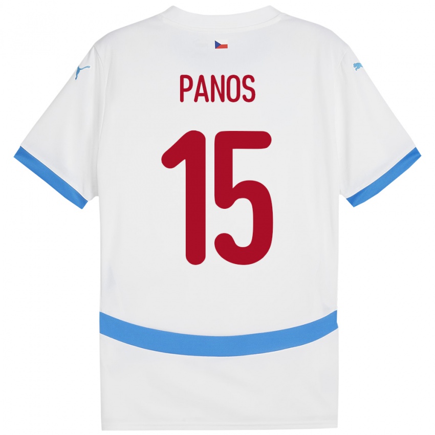 Uomo Maglia Cechia Jiri Panos #15 Bianco Kit Gara Away 24-26 Maglietta