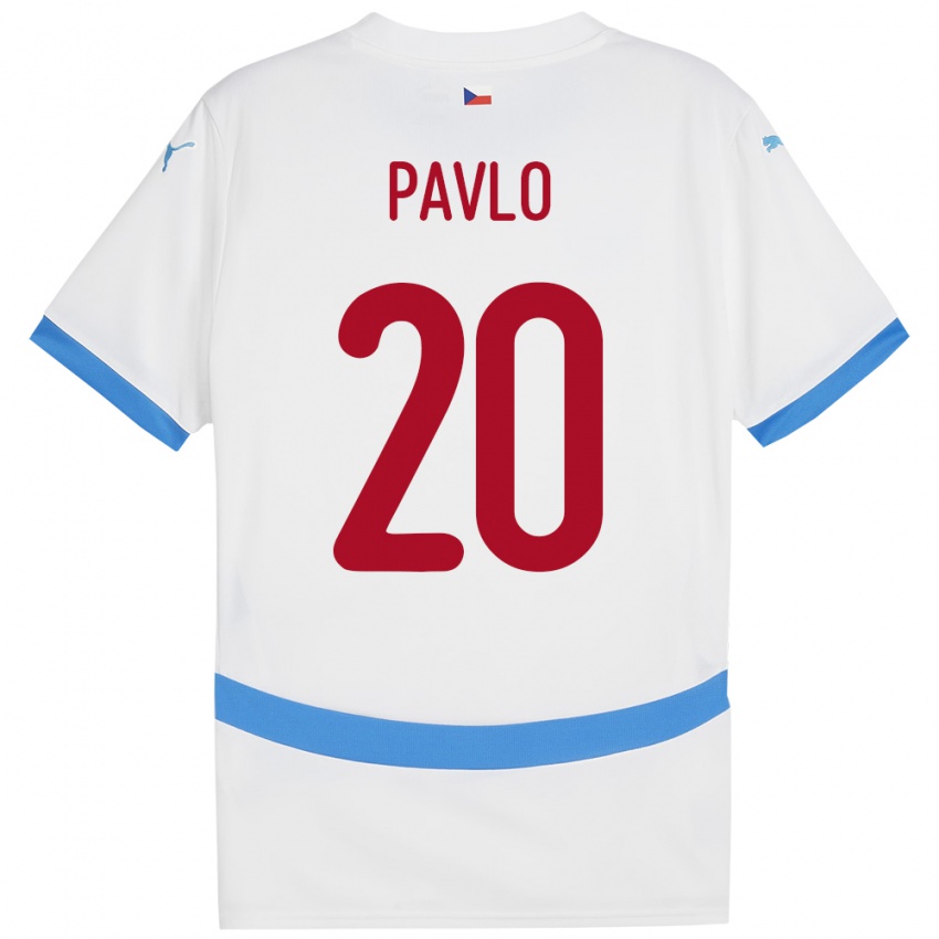 Uomo Maglia Cechia Simon Pavlo #20 Bianco Kit Gara Away 24-26 Maglietta