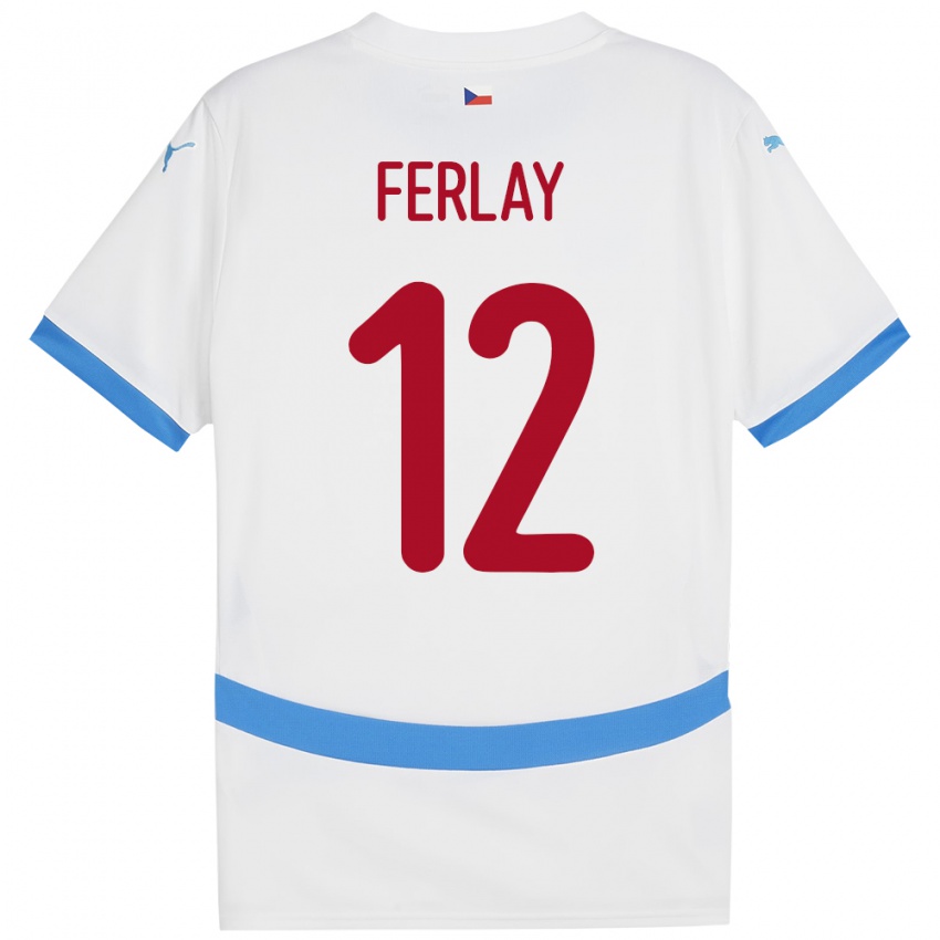 Uomo Maglia Cechia Ruben Ferlay #12 Bianco Kit Gara Away 24-26 Maglietta