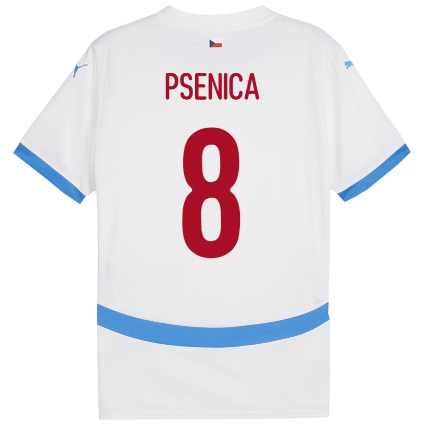 Uomo Maglia Cechia Jiri Psenica #8 Bianco Kit Gara Away 24-26 Maglietta