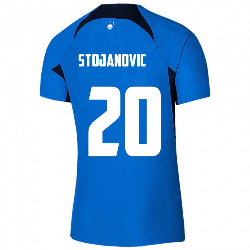 Uomo Maglia Slovenia Petar Stojanović #20 Blu Kit Gara Away 24-26 Maglietta