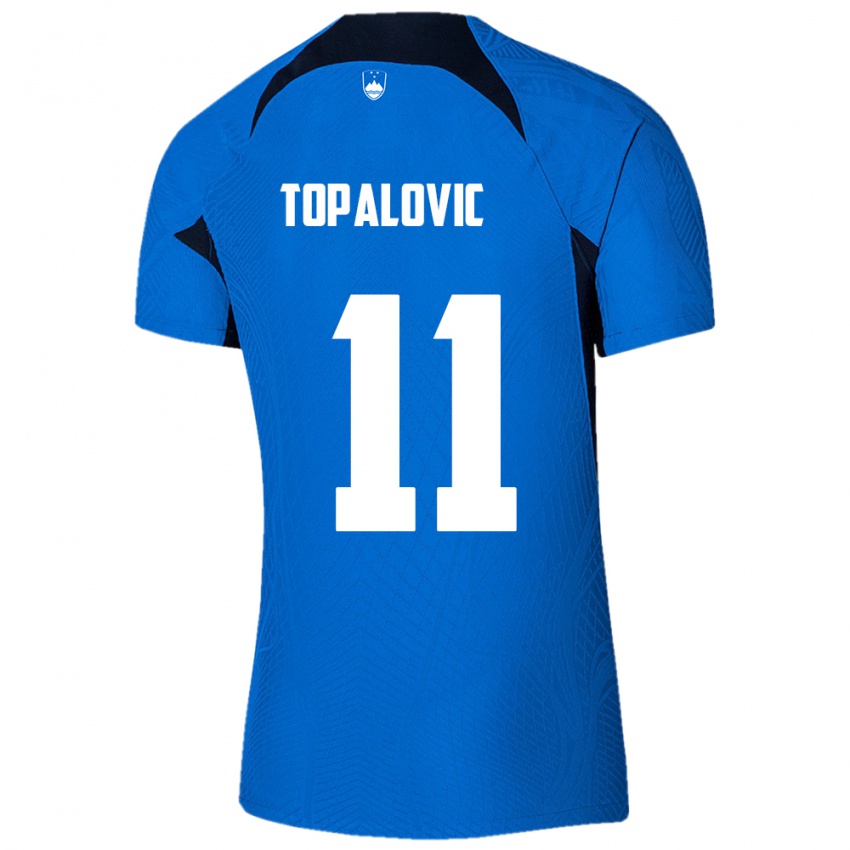 Uomo Maglia Slovenia Luka Topalovic #11 Blu Kit Gara Away 24-26 Maglietta