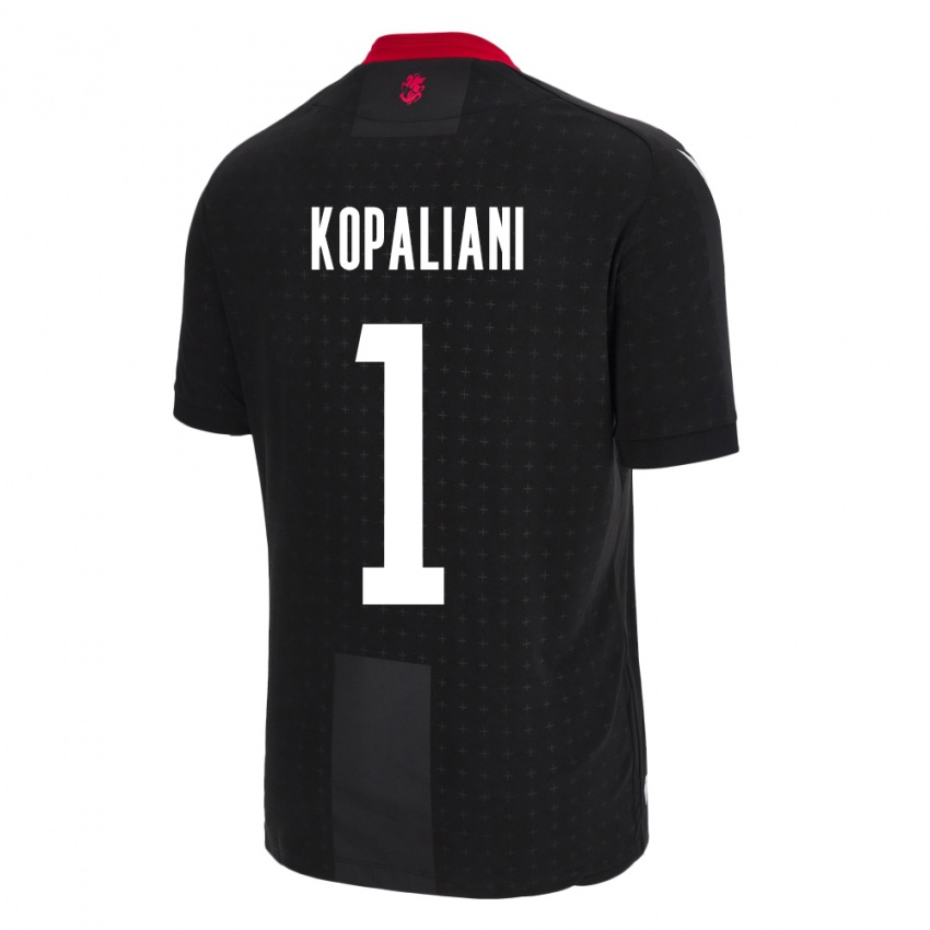 Uomo Maglia Georgia Soso Kopaliani #1 Nero Kit Gara Away 24-26 Maglietta