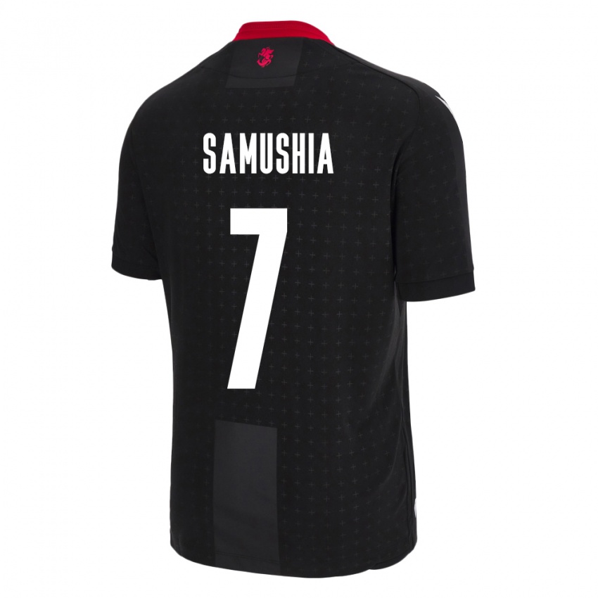 Uomo Maglia Georgia Saba Samushia #7 Nero Kit Gara Away 24-26 Maglietta