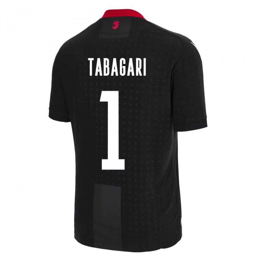 Uomo Maglia Georgia Eka Tabagari #1 Nero Kit Gara Away 24-26 Maglietta