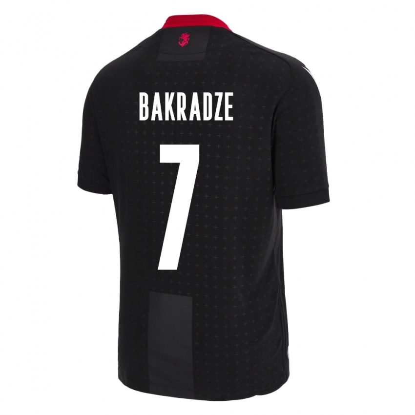 Uomo Maglia Georgia Teona Bakradze #7 Nero Kit Gara Away 24-26 Maglietta