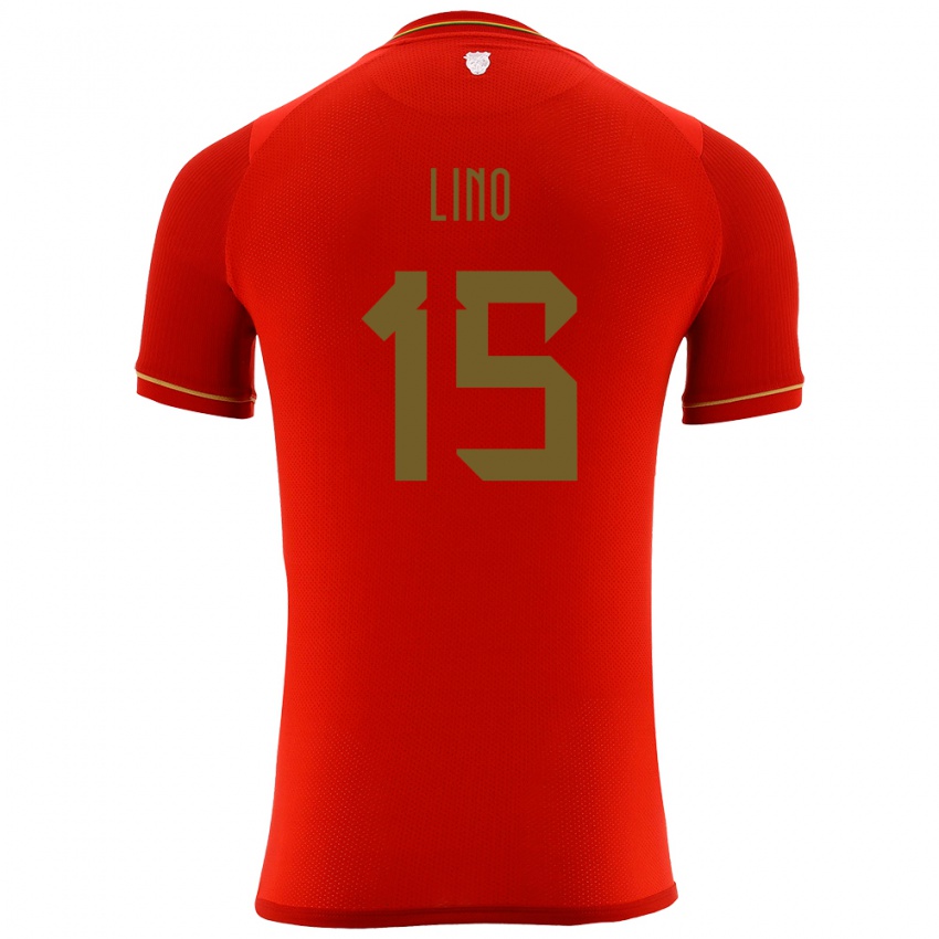 Uomo Maglia Bolivia Daniel Lino #15 Rosso Kit Gara Away 24-26 Maglietta