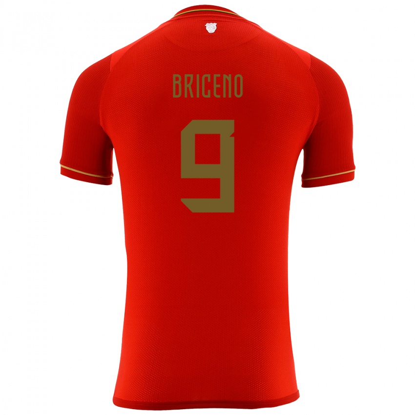 Uomo Maglia Bolivia José Briceño #9 Rosso Kit Gara Away 24-26 Maglietta