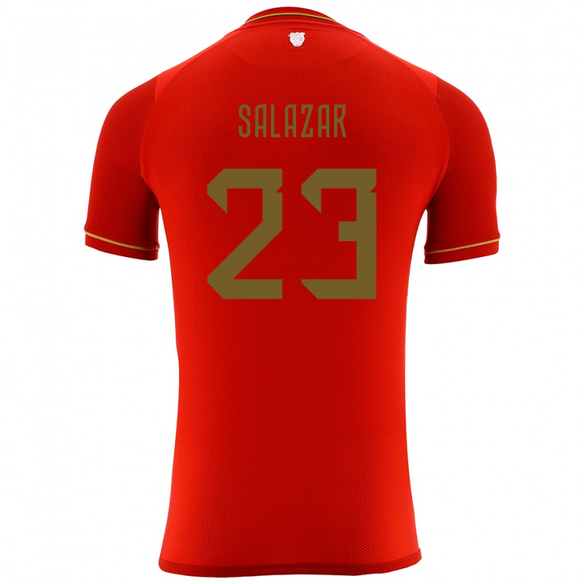 Uomo Maglia Bolivia Alba Salazar #23 Rosso Kit Gara Away 24-26 Maglietta