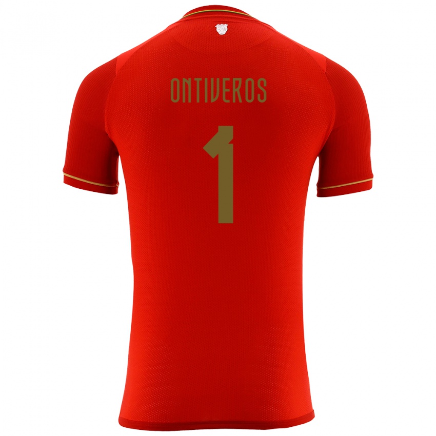 Uomo Maglia Bolivia Mel Ontiveros #1 Rosso Kit Gara Away 24-26 Maglietta