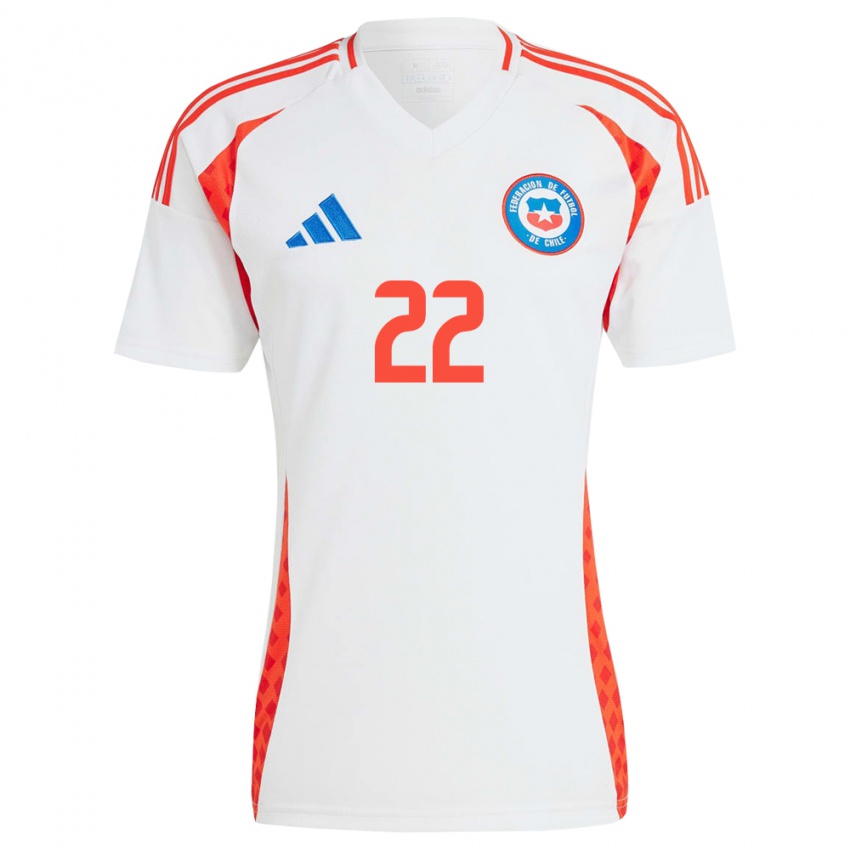 Uomo Maglia Cile Kathalina Guerrero #22 Bianco Kit Gara Away 24-26 Maglietta