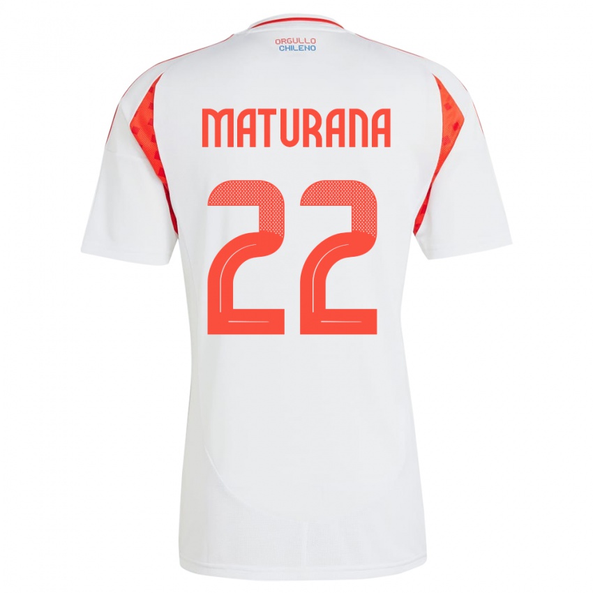 Uomo Maglia Cile Martín Maturana #22 Bianco Kit Gara Away 24-26 Maglietta