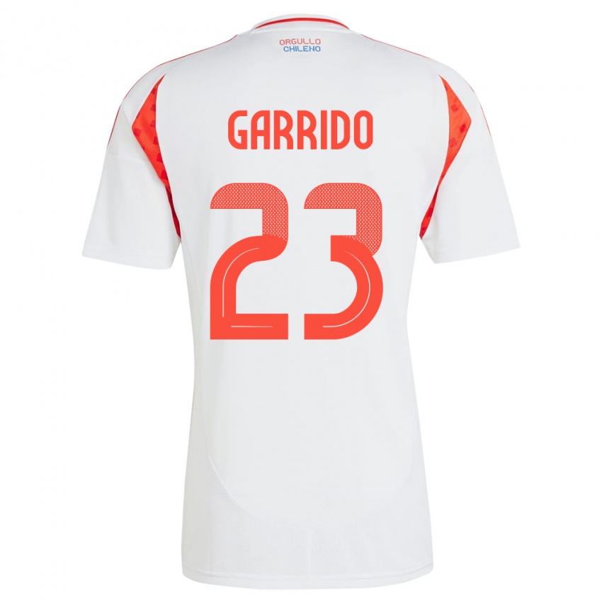 Uomo Maglia Cile Pedro Garrido #23 Bianco Kit Gara Away 24-26 Maglietta